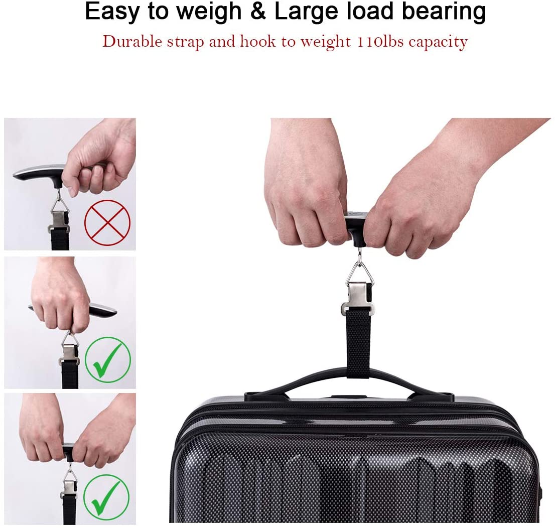 Mini Φορητή Ψηφιακή Ζυγαριά Αποσκευών Χεριού 50Kg με Ιμάντα - Digital Luggage Scale 